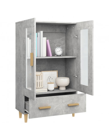 Credenza Grigio Cemento 70x31x115 cm in Legno Multistrato