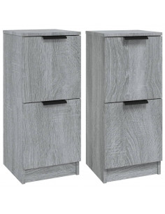 Credenze 2 pz Grigio Sonoma 30x30x70 cm in Legno Multistrato 2