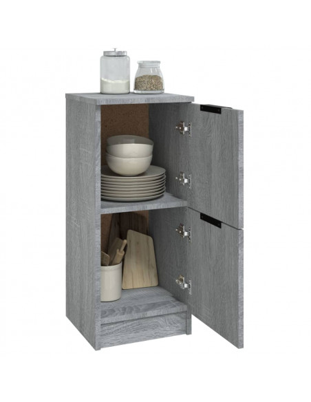Credenze 2 pz Grigio Sonoma 30x30x70 cm in Legno Multistrato