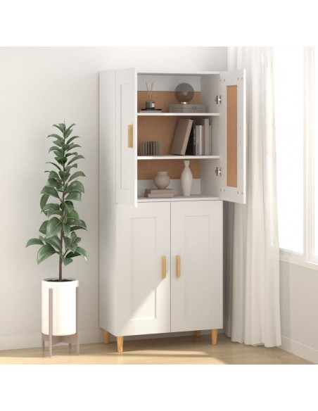 Credenza Bianca 69,5x34x90 cm in Legno Multistrato