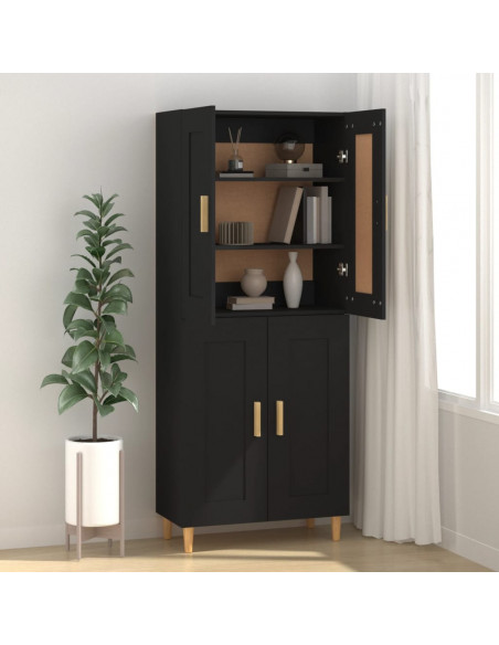 Credenza Nera 69,5x34x90 cm in Legno Multistrato