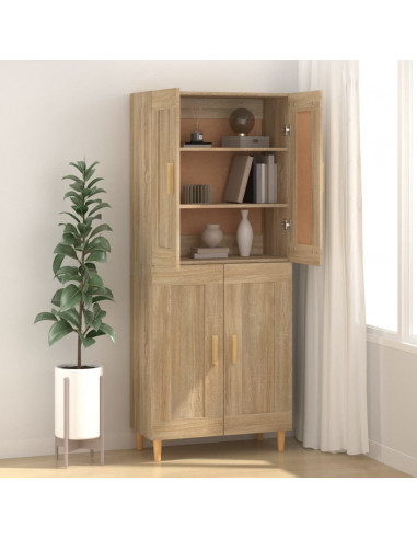 Credenza Rovere Sonoma 69,5x34x90 cm in Legno Multistrato