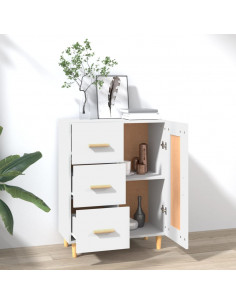 Credenza Bianca 69,5x34x90 cm in Legno Multistrato 2