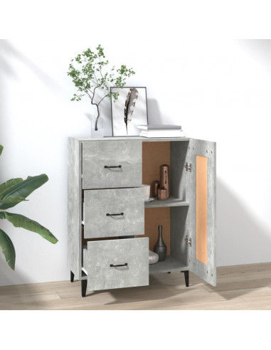 Credenza Grigio Cemento 69,5x34x90 cm in Legno Multistrato