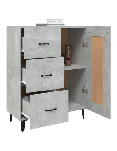 Credenza Grigio Cemento 69,5x34x90 cm in Legno Multistrato