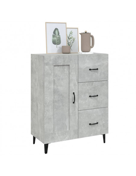 Credenza Grigio Cemento 69,5x34x90 cm in Legno Multistrato