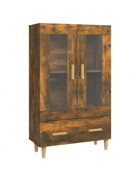 Credenza Rovere Fumo 70x31x115 cm in Legno Multistrato