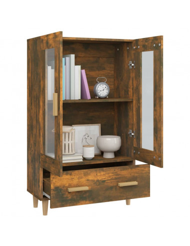 Credenza Rovere Fumo 70x31x115 cm in Legno Multistrato