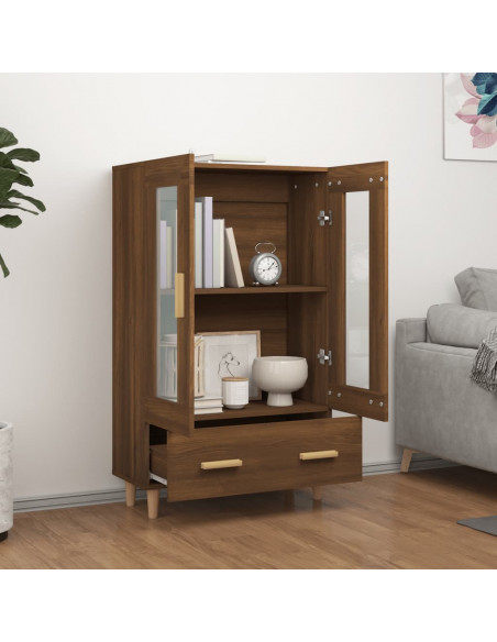 Credenza Rovere Marrone 70x31x115 cm in Legno Multistrato