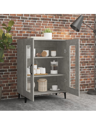 Credenza Grigio Cemento 69,5x34x90 cm in Legno Multistrato