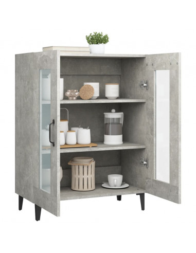 Credenza Grigio Cemento 69,5x34x90 cm in Legno Multistrato