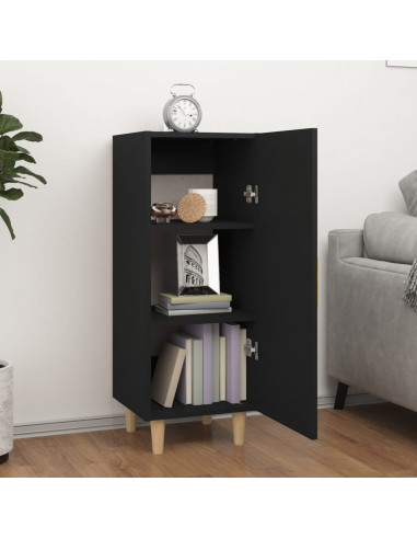 Credenza Nera 34,5x34x90 cm in Legno Multistrato