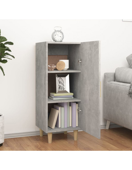 Credenza Grigio Cemento 34,5x34x90 cm in Legno Multistrato