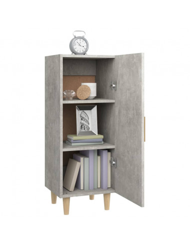 Credenza Grigio Cemento 34,5x34x90 cm in Legno Multistrato