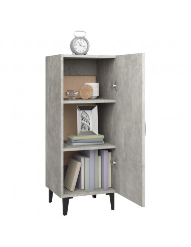 Credenza Grigio Cemento 34,5x34x90 cm in Legno Multistrato