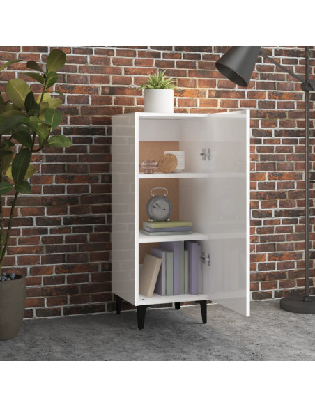 Credenza 34,5x34x90 cm in Legno Multistrato Bianco Lucido
