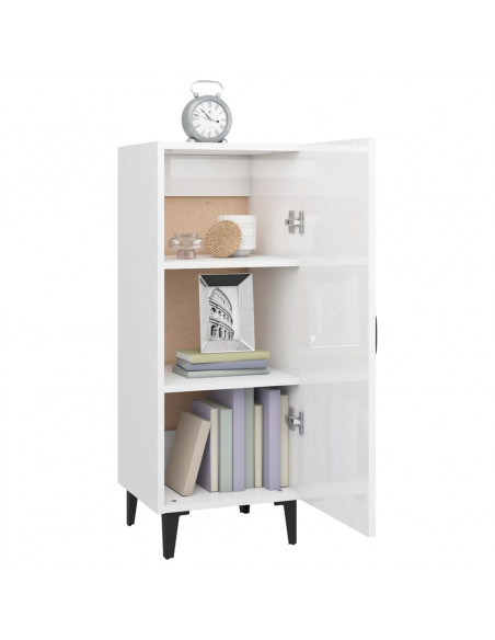 Credenza 34,5x34x90 cm in Legno Multistrato Bianco Lucido
