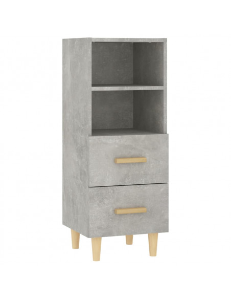 Credenza Grigio Cemento 34,5x34x90 cm in Legno Multistrato