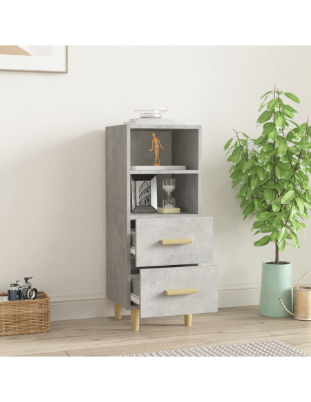 Credenza Grigio Cemento 34,5x34x90 cm in Legno Multistrato