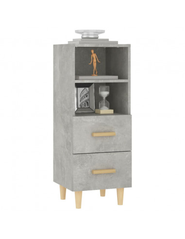 Credenza Grigio Cemento 34,5x34x90 cm in Legno Multistrato