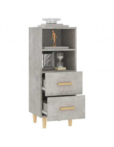 Credenza Grigio Cemento 34,5x34x90 cm in Legno Multistrato