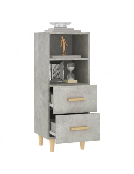 Credenza Grigio Cemento 34,5x34x90 cm in Legno Multistrato