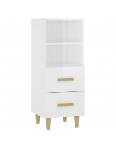 Credenza 34,5x34x90 cm in Legno Multistrato Bianco Lucido 2