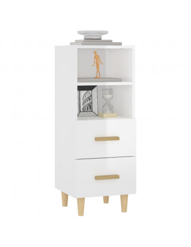 Credenza 34,5x34x90 cm in Legno Multistrato Bianco Lucido