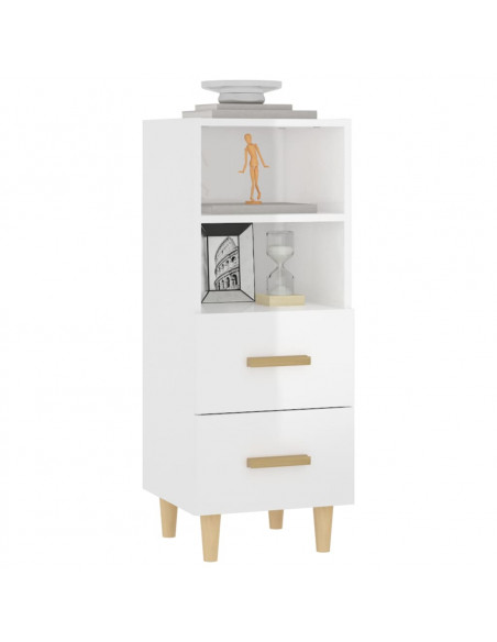 Credenza 34,5x34x90 cm in Legno Multistrato Bianco Lucido