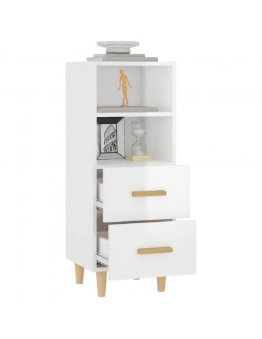 Credenza 34,5x34x90 cm in Legno Multistrato Bianco Lucido