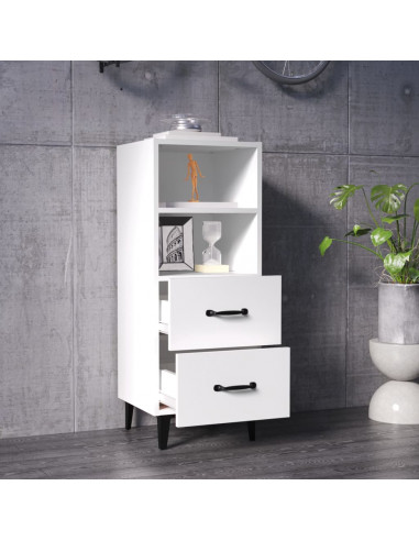 Credenza Bianca 34,5x34x90 cm in Legno Multistrato