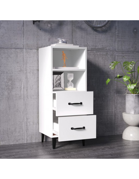 Credenza Bianca 34,5x34x90 cm in Legno Multistrato