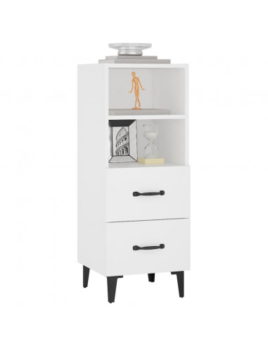 Credenza Bianca 34,5x34x90 cm in Legno Multistrato