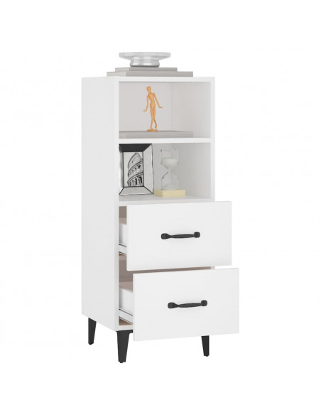 Credenza Bianca 34,5x34x90 cm in Legno Multistrato