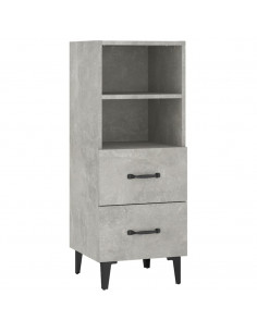 Credenza Grigio Cemento 34,5x34x90 cm in Legno Multistrato 2