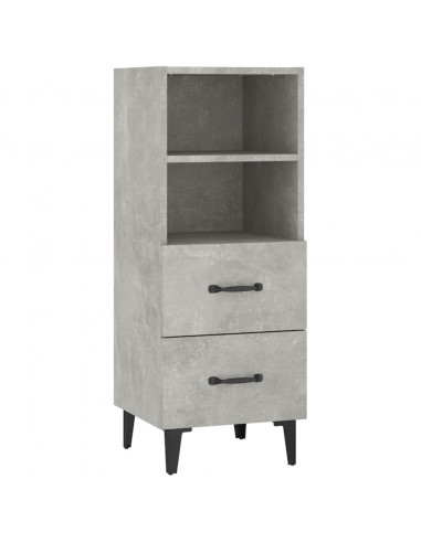 Credenza Grigio Cemento 34,5x34x90 cm in Legno Multistrato