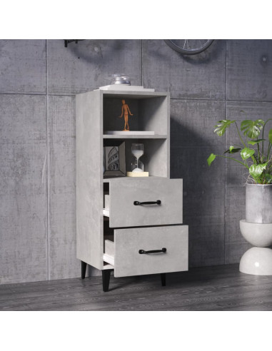 Credenza Grigio Cemento 34,5x34x90 cm in Legno Multistrato