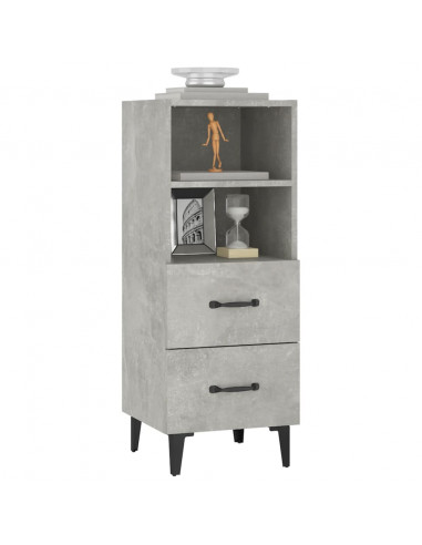 Credenza Grigio Cemento 34,5x34x90 cm in Legno Multistrato