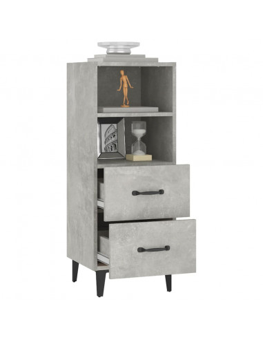 Credenza Grigio Cemento 34,5x34x90 cm in Legno Multistrato