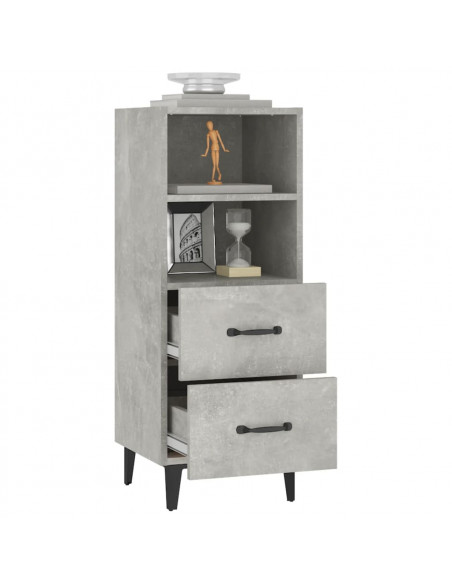 Credenza Grigio Cemento 34,5x34x90 cm in Legno Multistrato