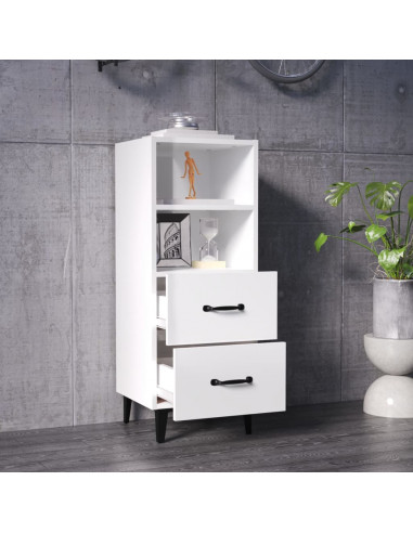 Credenza 34,5x34x90 cm in Legno Multistrato Bianco Lucido