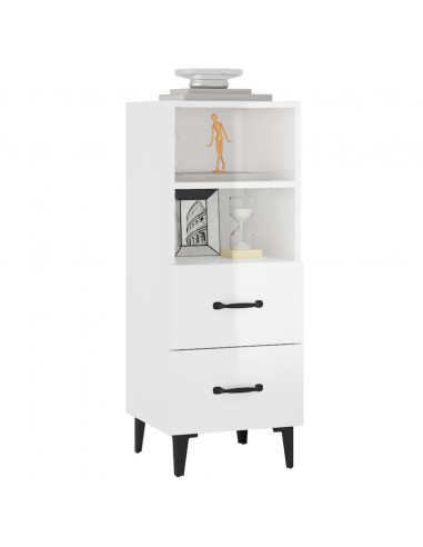 Credenza 34,5x34x90 cm in Legno Multistrato Bianco Lucido