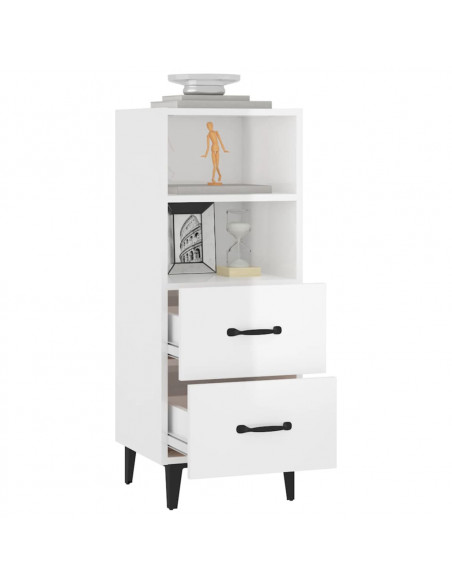 Credenza 34,5x34x90 cm in Legno Multistrato Bianco Lucido