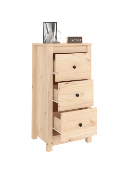 Credenze 2 pz 40x35x80 cm in Legno Massello di Pino
