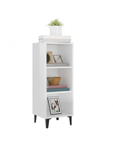 Credenza 34,5x34x90 cm in Legno Multistrato Bianco Lucido