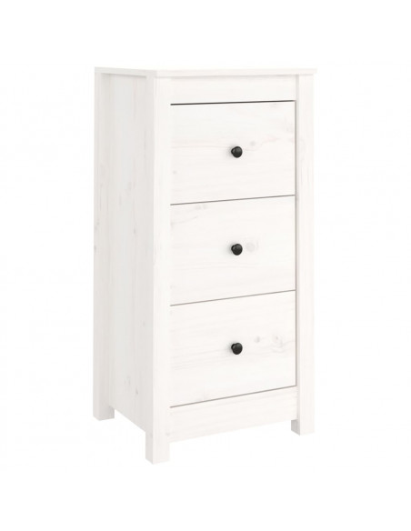 Credenza Bianca 40x35x80 cm in Legno Massello di Pino