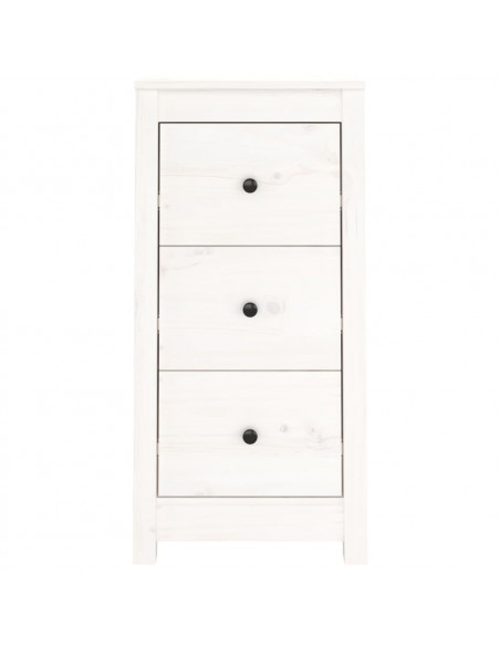 Credenza Bianca 40x35x80 cm in Legno Massello di Pino