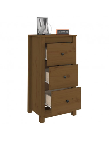 Credenze 2 pz Miele 40x35x80 cm in Legno Massello di Pino