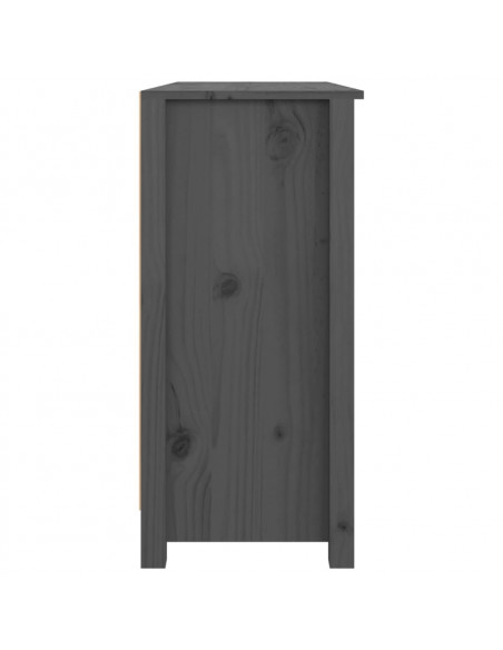 Credenza Grigia 100x35x74 cm in Legno Massello di Pino