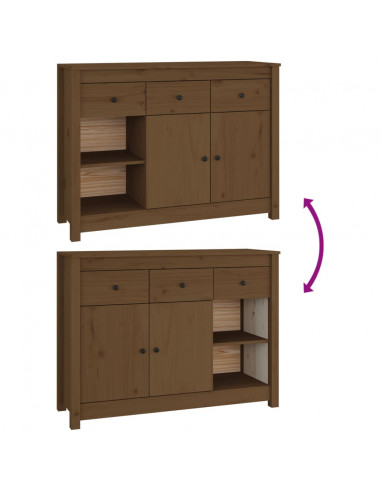 Credenza Miele 100x35x74 cm in Legno Massello di Pino